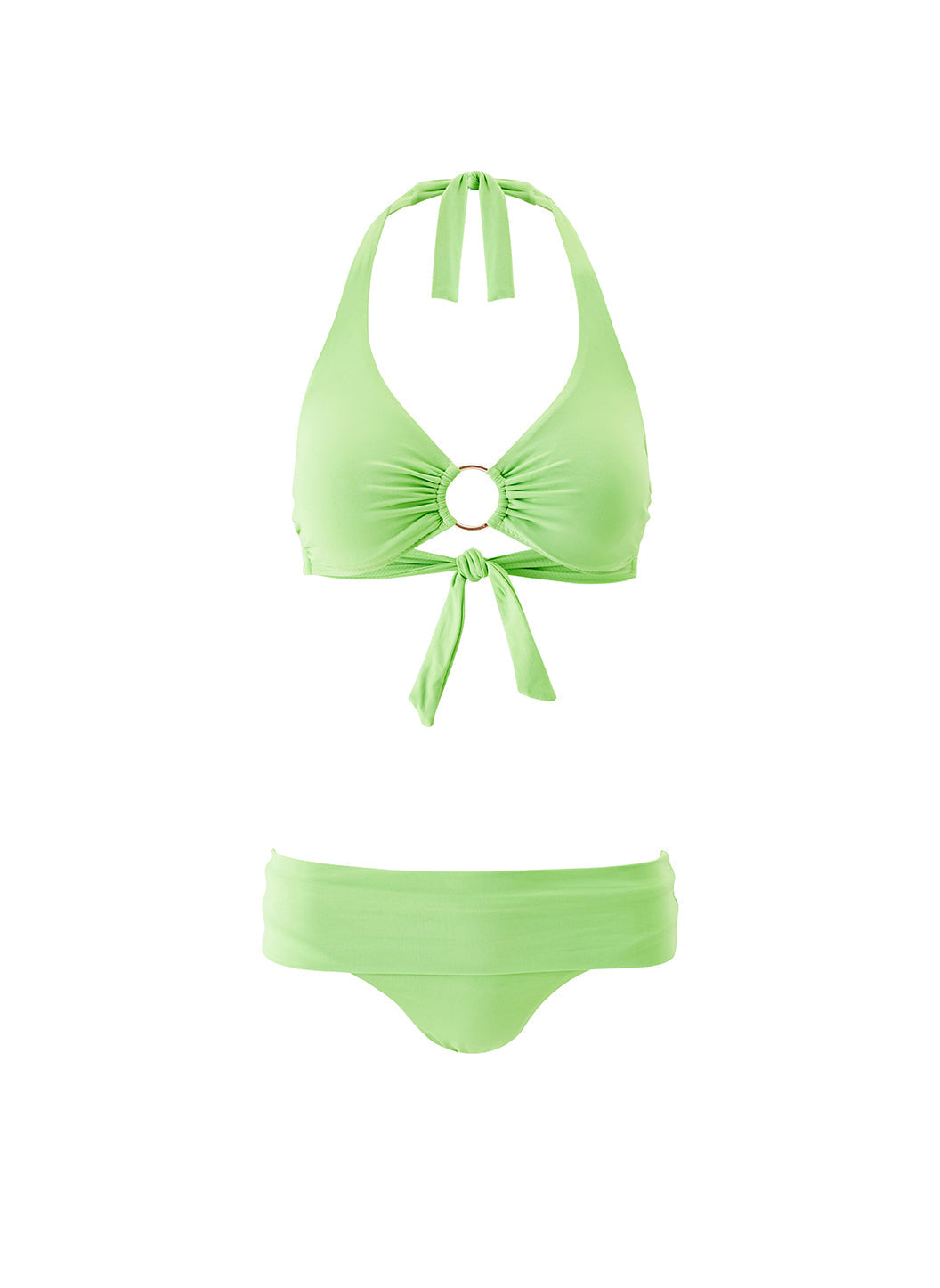 Brussels Lime Ring Trim Supportive Halterneck Bikini Melissa Odabash