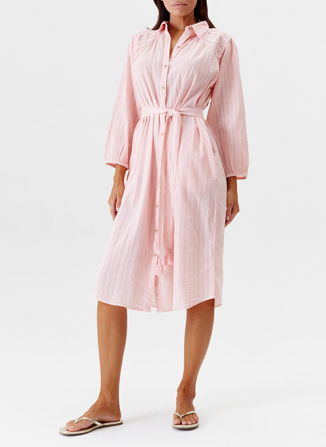 Uo natalie linen sales belted shirt dress