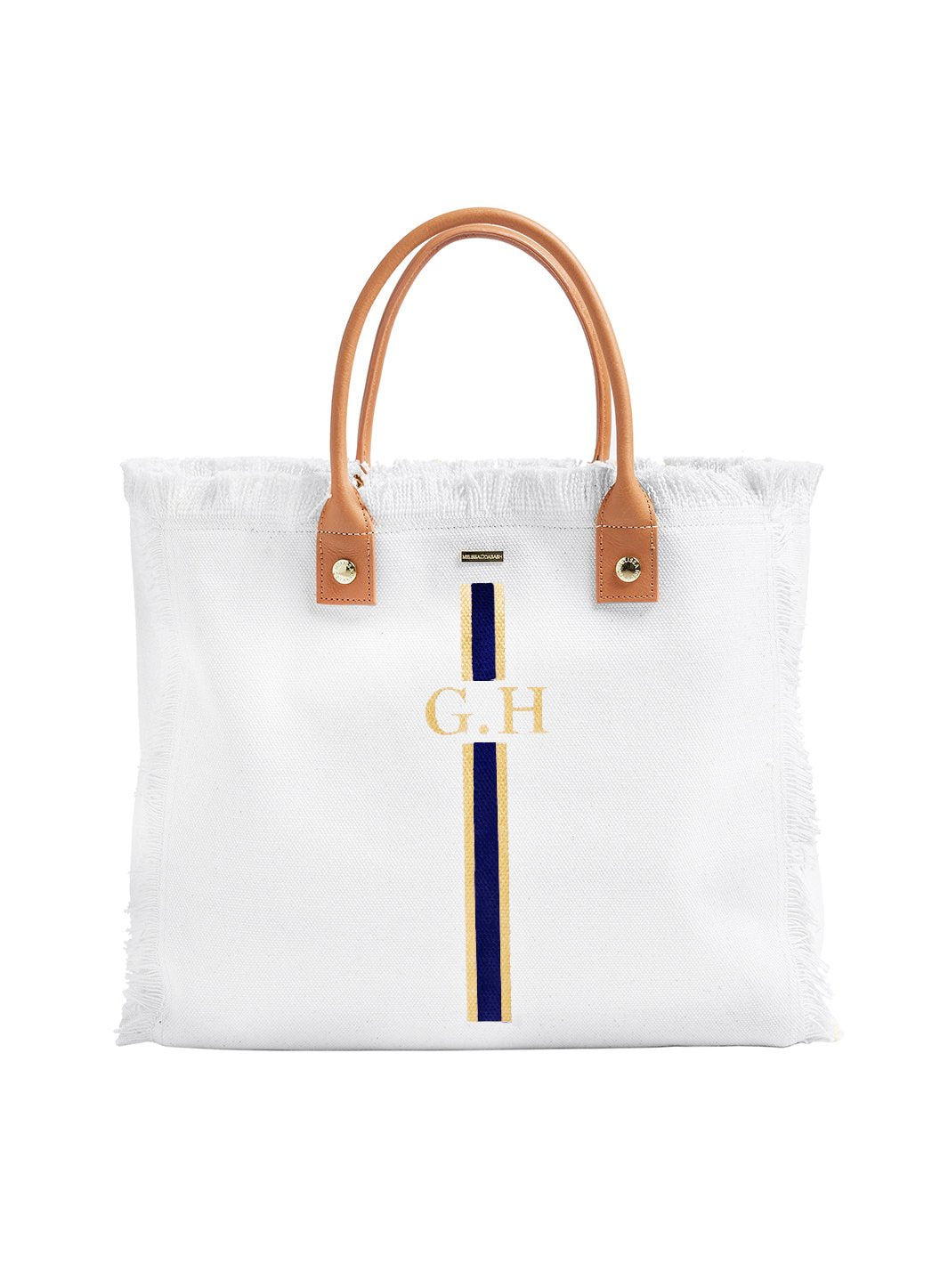 Navy and white online beach bag