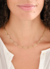 Gold two link chain necklace