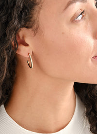 Gold crystal hoop earrings
