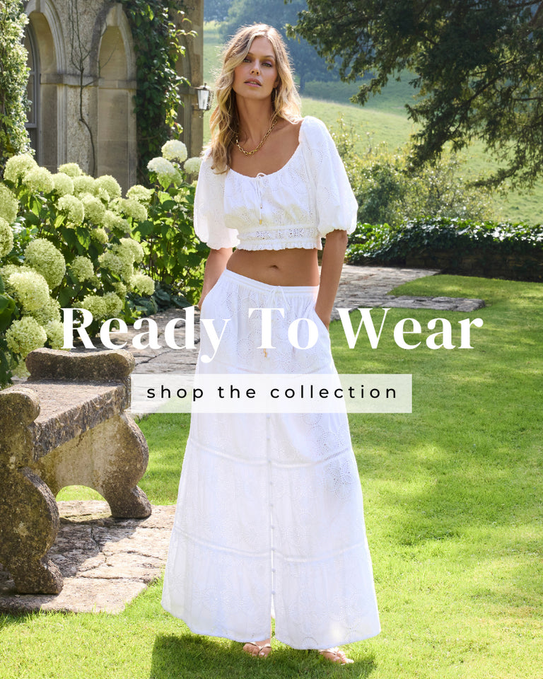 Ready To Wear - model wears the Georgia Top and Cinzia Skirt