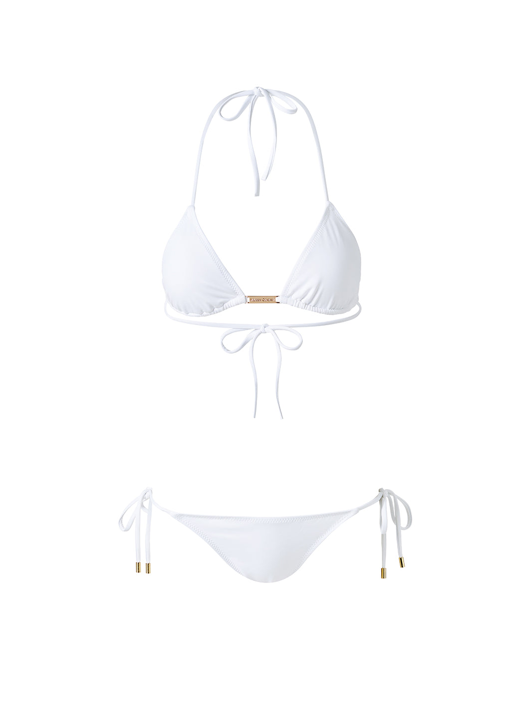 Melissa Odabash Luxor White Ruched Over The Shoulder Triangle Bikini