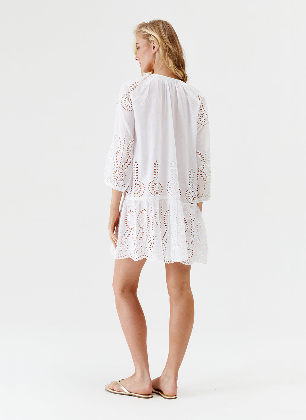 Ashley White Classic Short Kaftan Official Site