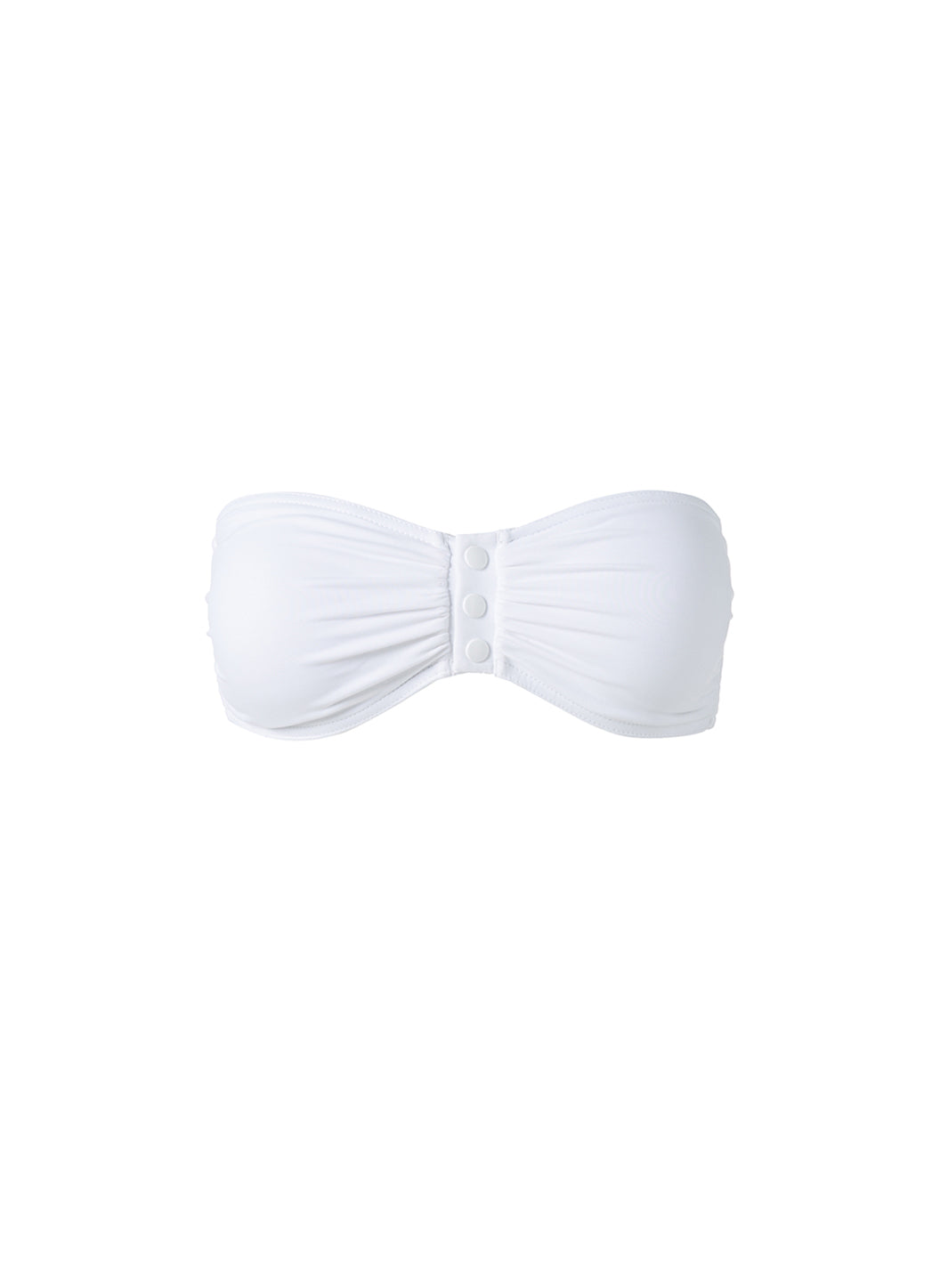 Eze White Popper Front Bandeau Bikini Top | Melissa Odabash