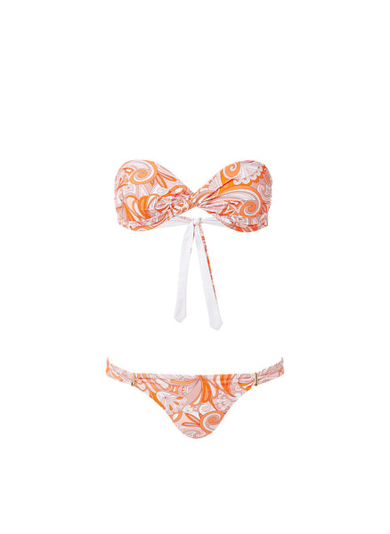 Martinique Orange Mirage Twist Bandeau Bikini