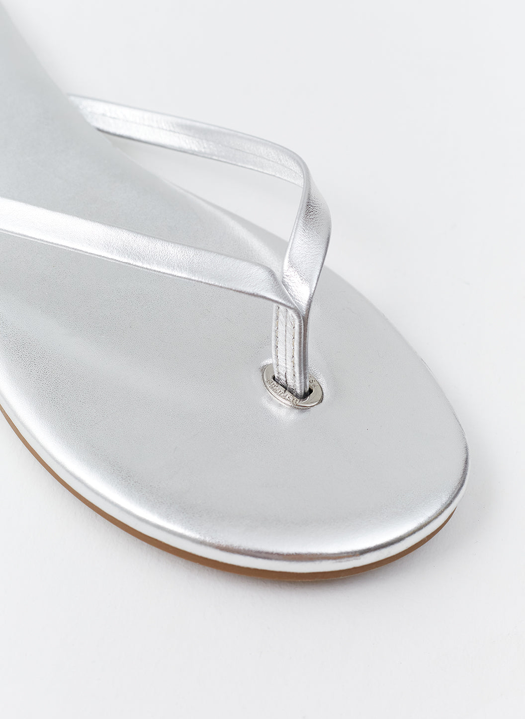 Silver flip flops on sale