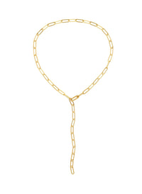 Gold Paperclip Chain Long Necklace-2024