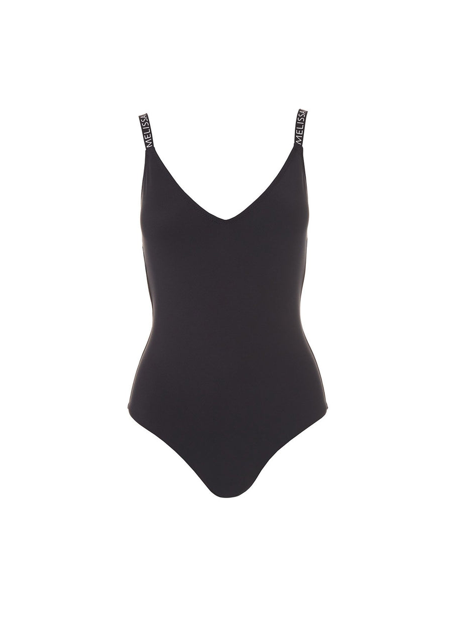St Lucia Black Rectangle Trim Over The Shoulder Swimsuit