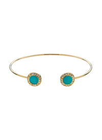 Turquoise Crystal Gold Bangle