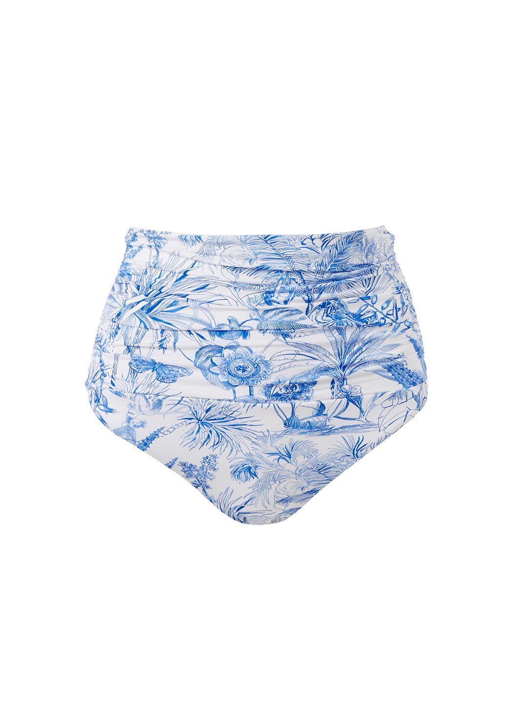 Melissa Odabash Ancona Blue Tropical High Waisted Bandeau Bikini Bottom ...