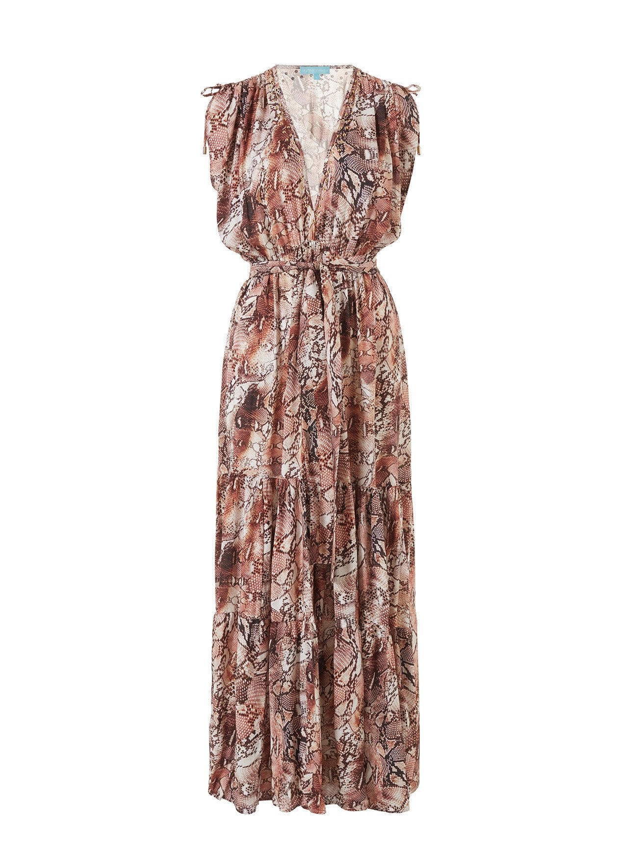 Aria Snake V-Neck Maxi Dress