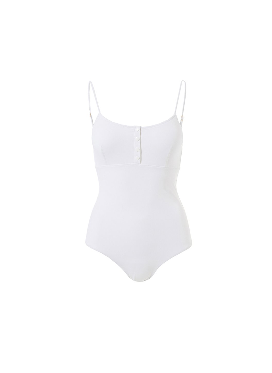 Calabasas White Ribbed Over the Shoulder One Piece Swimsuit | Melissa ...