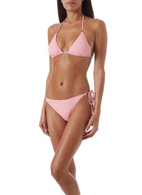 cancun blush ribbed classic triangle bikini model_F