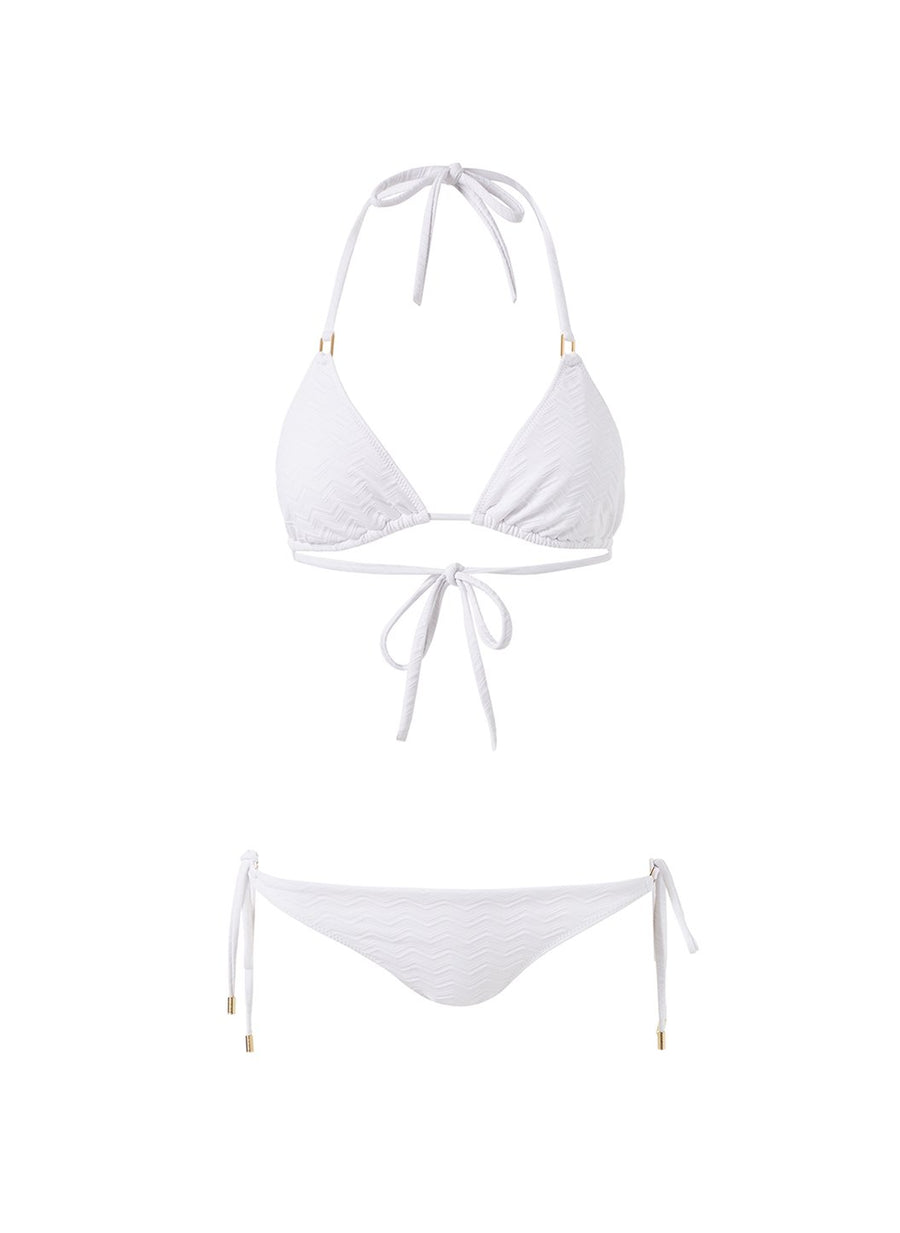 Melissa Odabash Cancun White Zigzag Classic Triangle Bikini | Official ...
