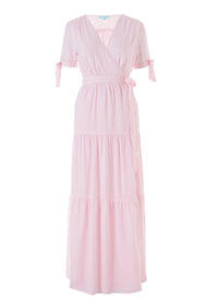 Emily Blush Tiered Maxi Wrap Dress 2020