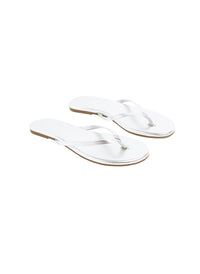 Leather Flip Flops Silver