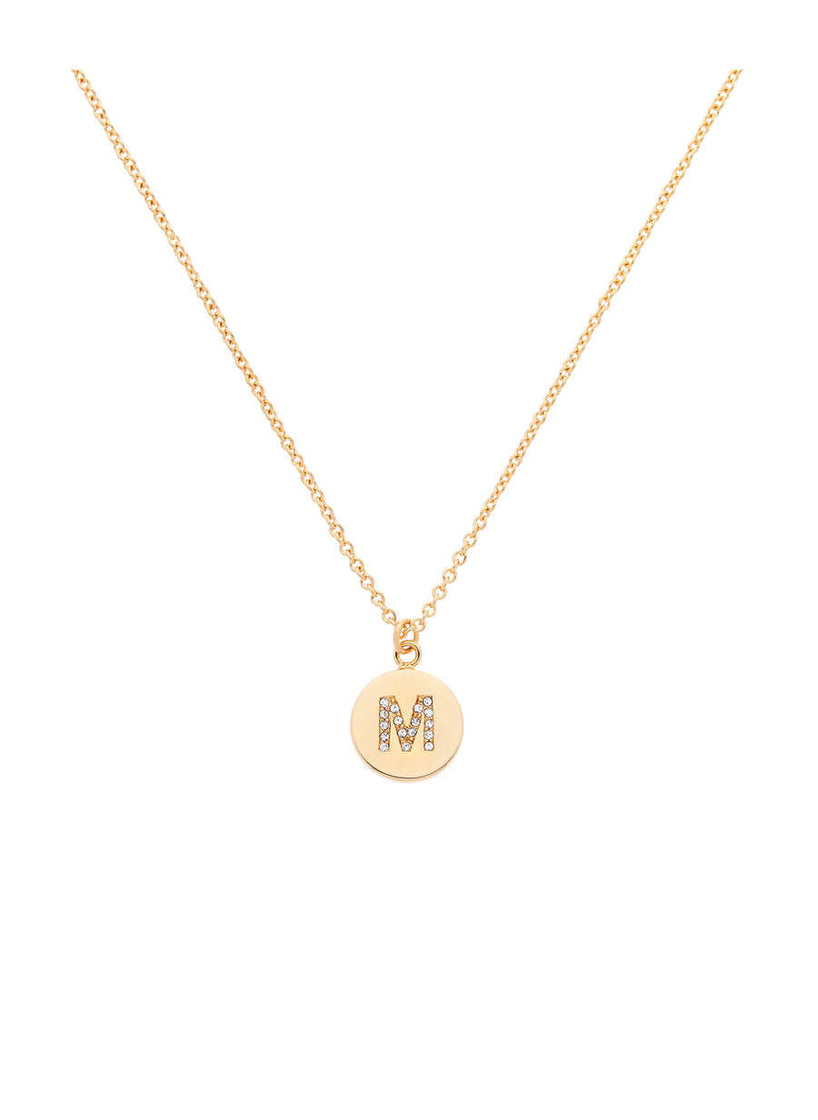 Gold Swarovski Letter 'M' Pendant