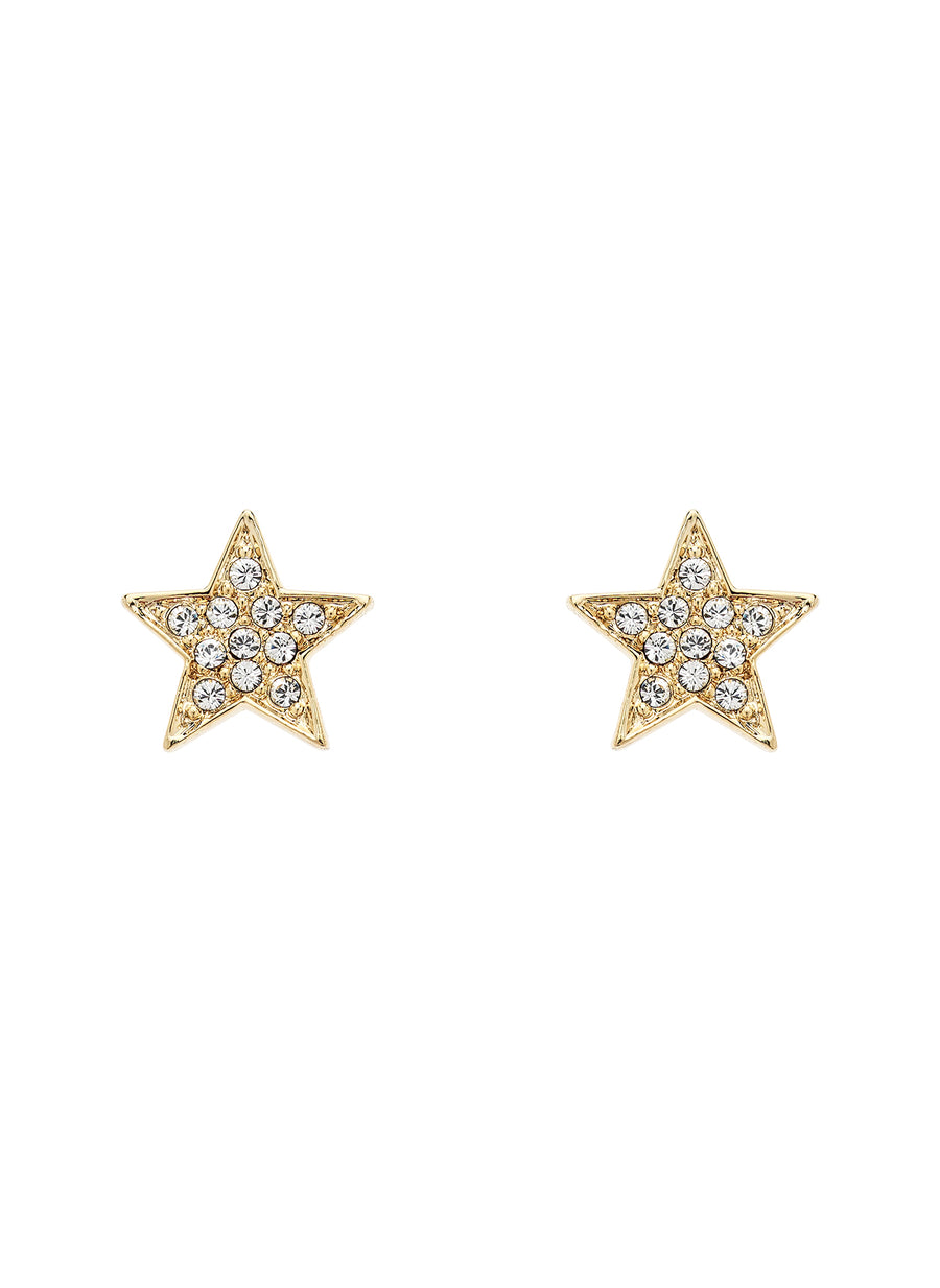 Gold Crystal Star Earrings