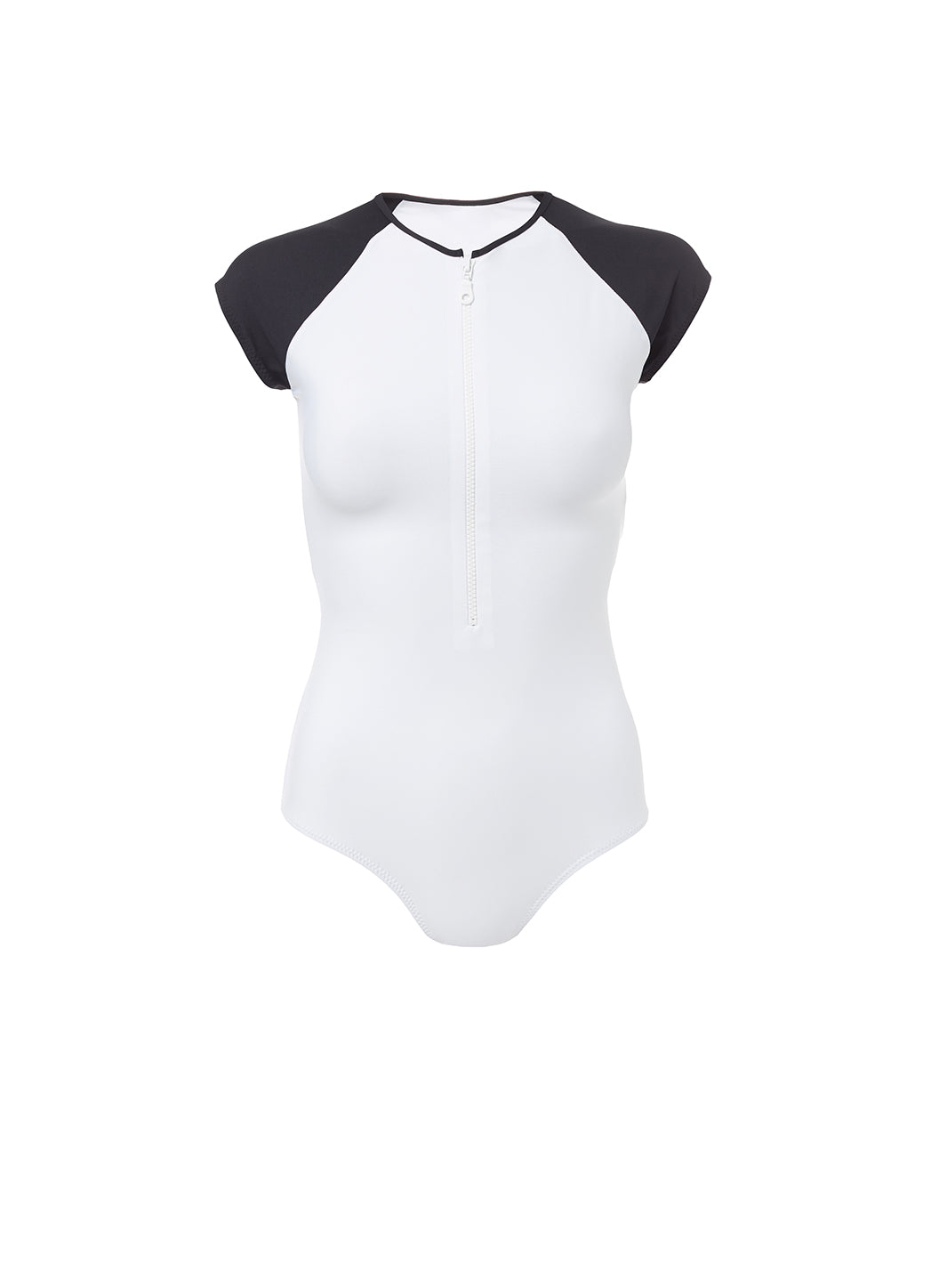 Honolua White Sports Zip Up Swimsuit