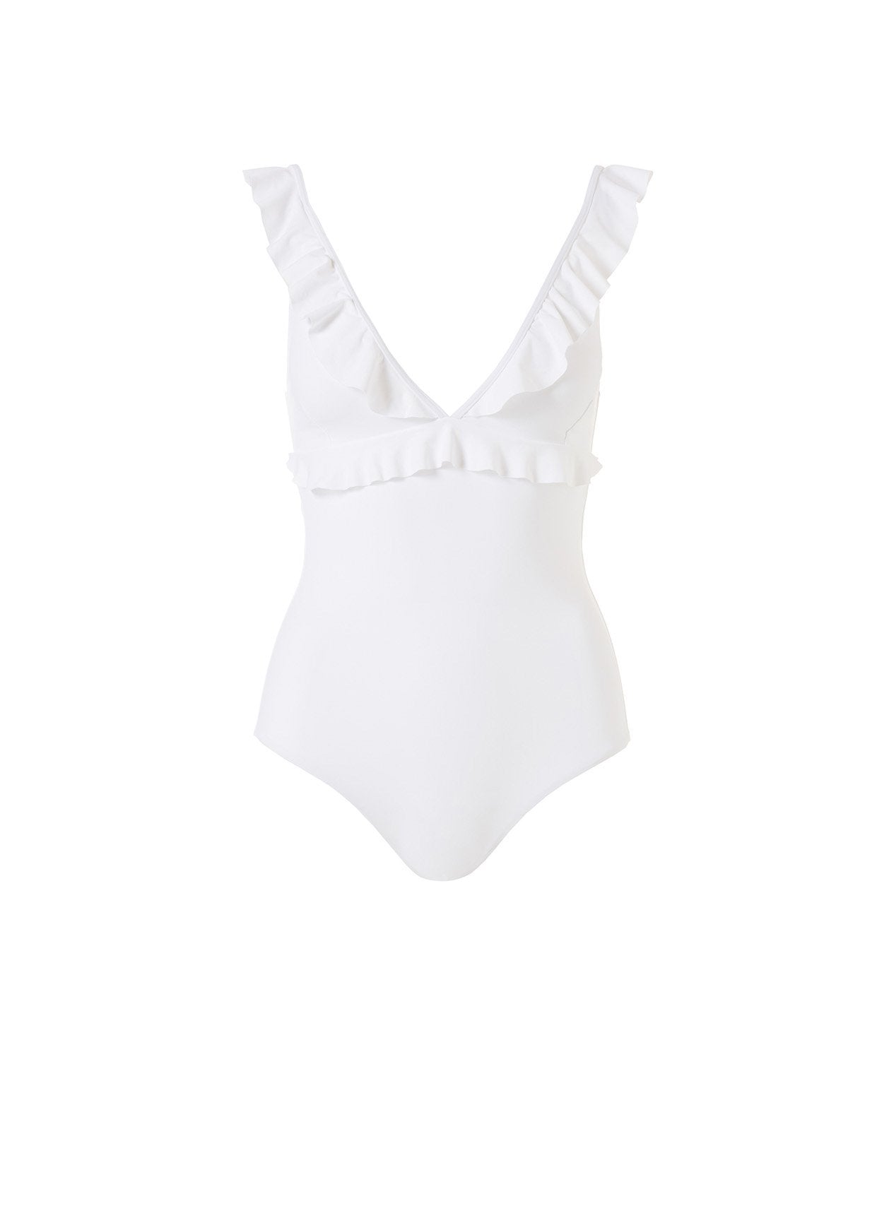 Melissa Odabash Los Angeles White Frill One Piece Swimsuit | Official ...