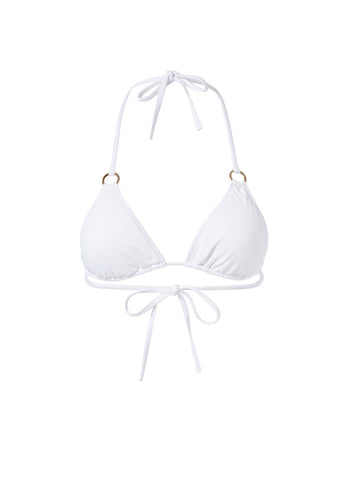 Melissa Odabash St Barts White Ring Trim Triangle Bikini Top | Official ...