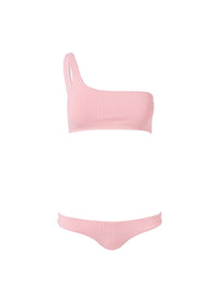 toulouse blush ribbed one shoulder bikini Cutout